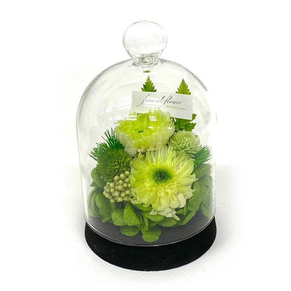 【お取り寄せ★納期 最長 約1ヶ月】お供え プリザ 仏具 仏花 仏壇 薄明 ガラスドーム マム 菊 和風 お悔み おしゃれ
