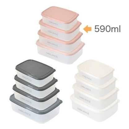 【お取り寄せ★納期 最長 約2週間】エンバランス レクタングルコンテナ（角型）370ml/590ml/870ml/1270ml