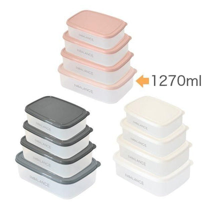 【お取り寄せ★納期 最長 約2週間】エンバランス レクタングルコンテナ（角型）370ml/590ml/870ml/1270ml