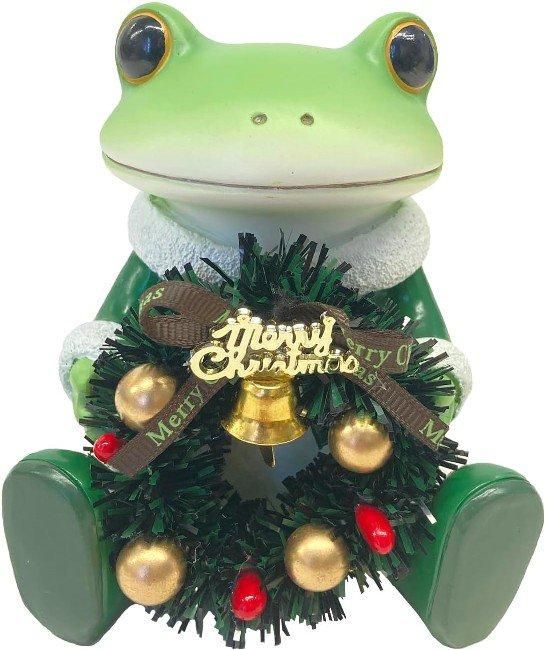 【在庫あり★即納可能】コポー クリスマスリースとカエル Copeau★風水★金運【新品】【蛙/カエル/かえる】【置物】【キャラクターグッズ★雑貨】74303