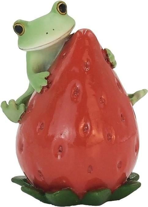 【在庫あり★即納可能】コポー いちごをひとりじめするカエル Copeau★風水★金運【新品】【蛙/カエル/かえる】【置物】【キャラクターグッズ★雑貨】621544