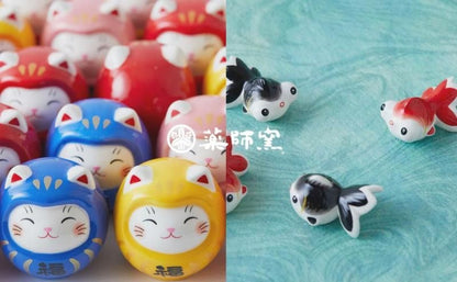 【お取り寄せ★納期 最長 約2週間】錦彩 七福神 福助 招き猫(10号)★やきものの街、瀬戸市発祥のブランド！薬師窯！