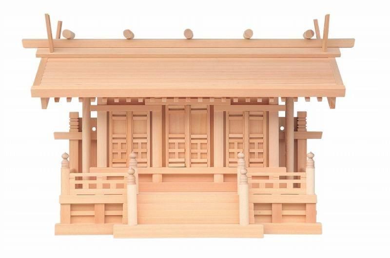 【お取り寄せ★納期 最長 約2週間】氷川厚屋根横通し三社（みす付）★安心の日本製！お部屋の雰囲気に合わせておしゃれに祀る神棚