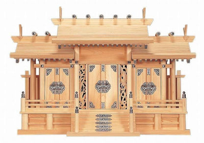 【お取り寄せ★納期 最長 約2週間】鳳凰三社シルバー金具 大・中★安心の日本製！職人の技が光る！スペースに合わせて選ぶ神棚