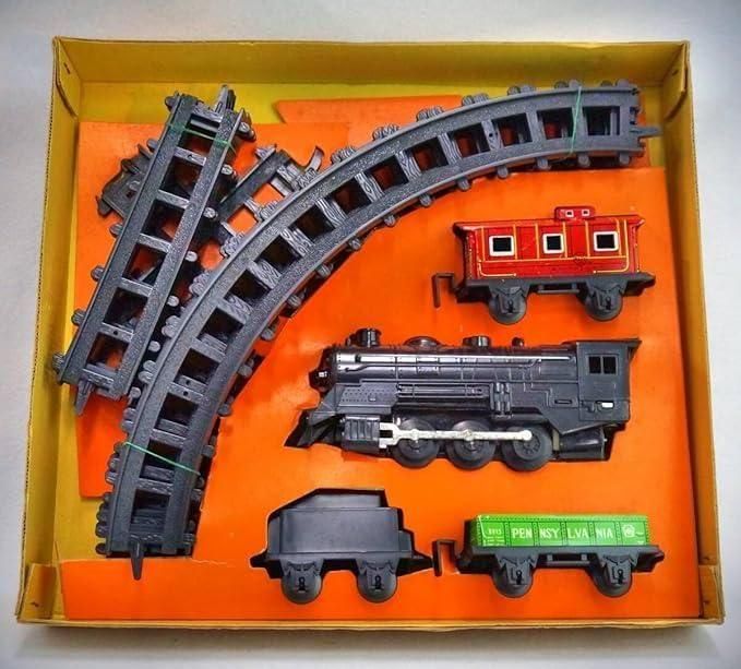 【在庫ラスト1個★即納可能】フィギュア8トラック フリート トレイン セット with ヘッドライト★1970年代 日本製 約50年前 昭和レトロ 当時品 機関車玩具