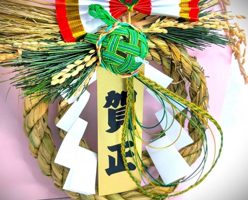 在庫ラスト2個★即納可能【数量限定】自然栽培の生命力が宿る★くわのみ農園×旦開の里「本物のしめ飾り」～奇跡の稲・亀の尾使用～