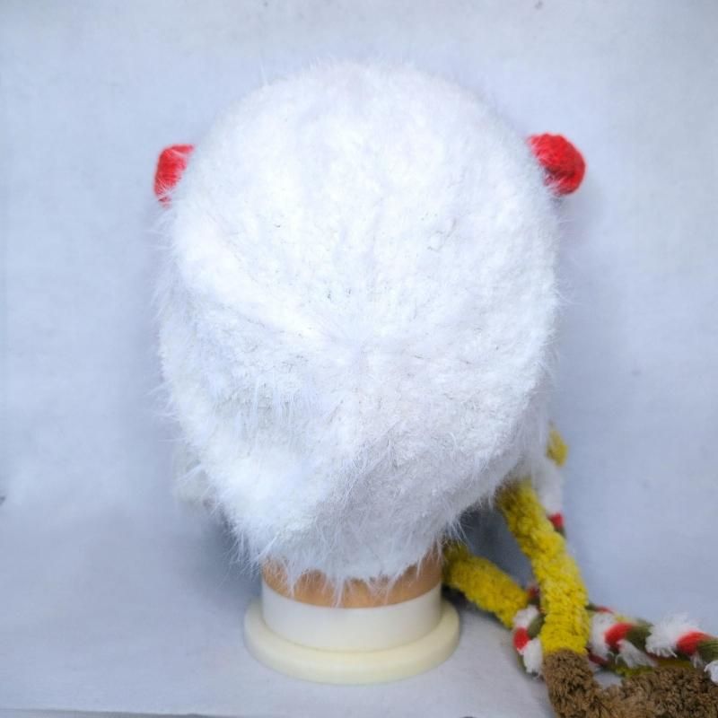 宇宙人ニット帽 エイリアン帽子 ハンドメイド カラフルポンポン 耳あて付き 防寒 個性的 フリーサイズ 小野マッチスタイル邪兄さん愛用 マッ宇人帽子