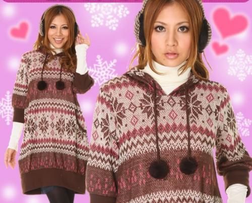 【市場最安】雪柄 ジャガード ニット ワンピース★GNR6564 カーキ★ゆったりコクーンシルエッ