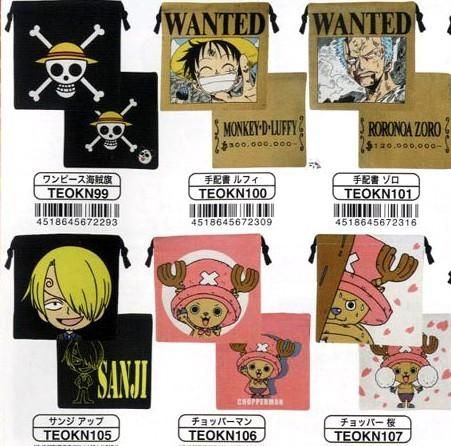 市場最安に挑戦【ONE PIECE】ワンピース ミニ巾着 各種 サンジ/エース/チョッパー＆サニー号 他