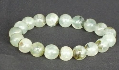 【限定1個】天然石 ルチル入り プレナイト ブレスレット 9~10mm