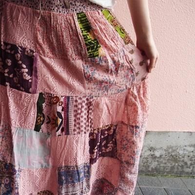 【市場最安】【インド製】2wayパッチワークワンピース(ロングスカート)