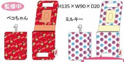 【市場最安】ぺこちゃん マルチモバイルポーチ ペコちゃん/ミルキー(総柄)【不二家ペコちゃんグッズ】