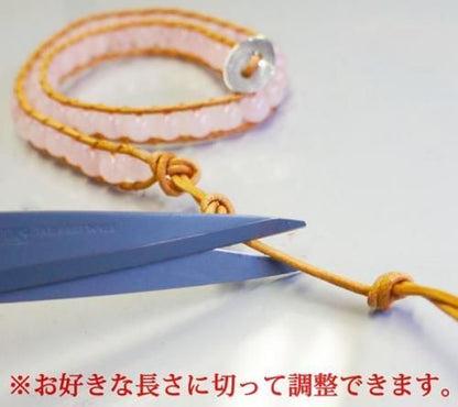 セレブで話題★6ｍｍ高品質天然石×レザーブレスレット♪【3連巻き】