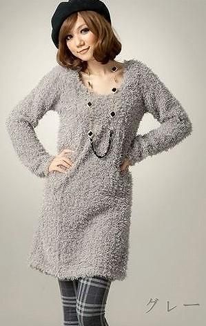 【市場最安】可愛いロマンチック長袖ワンピース◆全4色◇sz1-yq19 ホワイト/グレー/ブラック/カーキ