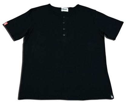 市場最安に挑戦【在庫あり★即納可能】】度詰天竺 ヘンリーネック 無地 Tシャツ ブラック