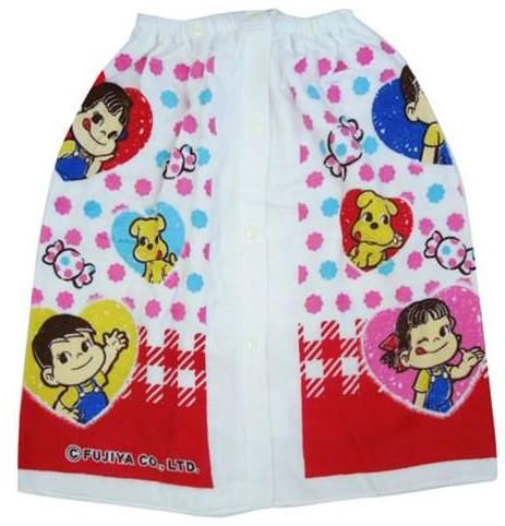 市場最安【在庫あり★即納可能】不二家のペコちゃん 60cm巻き巻きタオル(ラップタオル)