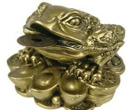 【在庫あり★即納可能】招財 三脚金銭蛙(中)★風水グッズ【新品★未使用品】240T278