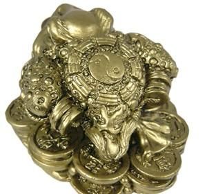 【在庫あり★即納可能】招財 三脚金銭蛙(中)★風水グッズ【新品★未使用品】240T278