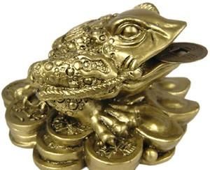 【在庫あり★即納可能】招財 三脚金銭蛙(中)★風水グッズ【新品★未使用品】240T278