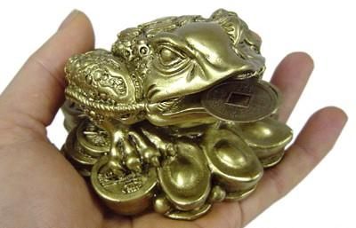 【在庫あり★即納可能】招財 三脚金銭蛙(中)★風水グッズ【新品★未使用品】240T278