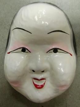 【在庫あり★即納可能】和紙工芸品 張子面 おかめ★オカメ お面【新品★未使用品】