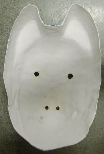【在庫あり★即納可能】和紙工芸品 張子面 きつね★キツネ★狐 お面 色付き【新品★未使用品】