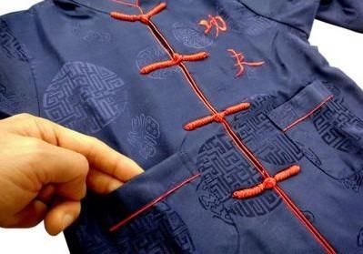 【即納】子供用 刺繍功夫スーツ★レーヨン製★ブラック【新品】