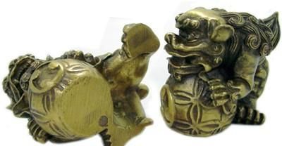 【在庫あり★即納可能】銅製 獅子戯球（小）★風水【新品】