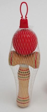 【在庫あり★即納可能】木製 けん玉(A)★通常サイズ 約19cm★剣玉★赤色【新品★未使用品】