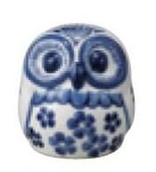 【在庫あり★即納可能】陶器 ふくろう 花柄★不苦労(フクロウ)★金運UP【新品】