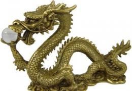 【在庫ラスト1個★即納可能】風水 銅製 水晶龍(中サイズ)★辰年・竜【新品】