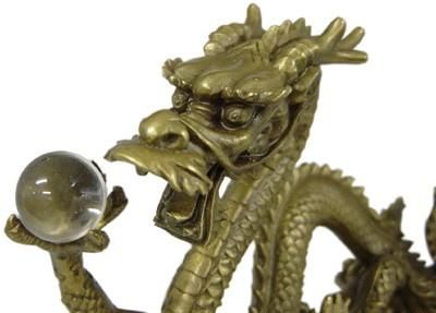 【在庫ラスト1個★即納可能】風水 銅製 水晶龍(中サイズ)★辰年・竜【新品】