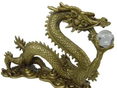 【在庫ラスト1個★即納可能】風水 銅製 水晶龍(中サイズ)★辰年・竜【新品】