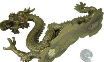 【在庫ラスト1個★即納可能】風水 銅製 水晶龍(中サイズ)★辰年・竜【新品】