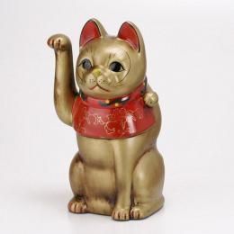 招き猫★古色猫★右手(お金)招きで金運アップの招き猫★赤色/金色/黒色★レッド/ゴールド/ブラック【新品★未使用品】