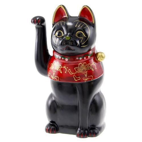 招き猫★古色猫★右手(お金)招きで金運アップの招き猫★赤色/金色/黒色★レッド/ゴールド/ブラック【新品★未使用品】