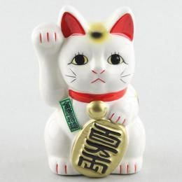 【お取り寄せ★納期 最長 約2週間】4寸白右・招き猫★右手(お金)招きで金運アップ【新品★未使用品】