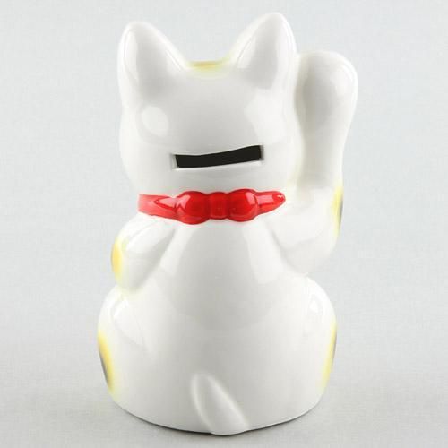 【お取り寄せ★納期 最長 約2週間】4寸白右・招き猫★右手(お金)招きで金運アップ【新品★未使用品】
