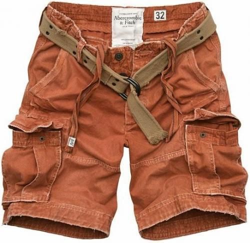 アバクロンビー＆フィッチ Abercrombie&Fitch Mens Forked Lake Belted Cargo Shorts 1307H　オレンジ