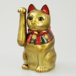 【在庫あり★即納可能】招き猫★大正猫 ゴールド コンパクトサイズ★右手(お金)招きで金運アップの招き猫★古色猫【新品★未使用品】