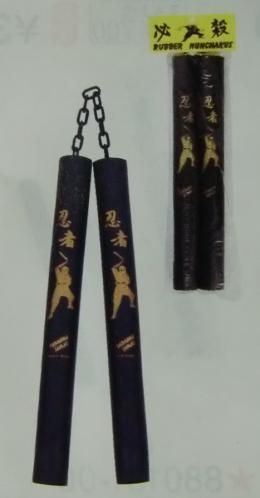 【在庫あり★即納可能】ソフト スポンジヌンチャク ブラック忍者柄★ブルースリー気分で【新品★未使用品】