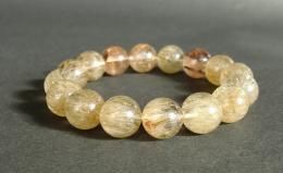 【限定1個のみ在庫あり★即納可能】ルチルクォーツ ブレスレット 10.5mm～11mm 16粒★天然石★パワーストーン