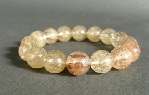【限定1個のみ在庫あり★即納可能】ルチルクォーツ ブレスレット 10.5mm～11mm 16粒★天然石★パワーストーン