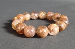 【限定1個のみ在庫あり★即納可能】ルチルクォーツ ブレスレット 13mm～14mm 15粒★天然石★パワーストーン