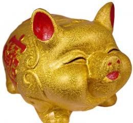 【在庫あり★即納可能】上級 金豚 貯金箱★風水バンク【新品】