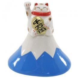 【在庫あり★即納可能】福よせ招き猫 富士山★開運置き物/ねこオブジェ★愛龍社(陶器製)★インテリア雑貨通販【新品★未使用品