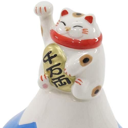 【在庫あり★即納可能】福よせ招き猫 富士山★開運置き物/ねこオブジェ★愛龍社(陶器製)★インテリア雑貨通販【新品★未使用品