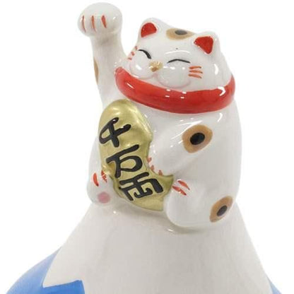【在庫あり★即納可能】福よせ招き猫 富士山★開運置き物/ねこオブジェ★愛龍社(陶器製)★インテリア雑貨通販【新品★未使用品