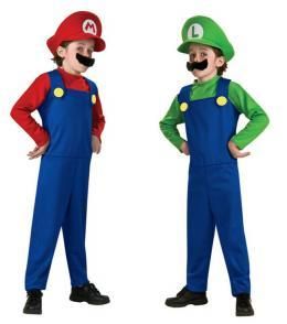 スーパーマリオブラザーズ マリオ・ルイージ風 コスチューム 子供用★キッズサイズ コスプレ★KID用ハロウィン衣装★仮装・クリスマス・ハロウィーン・halloween