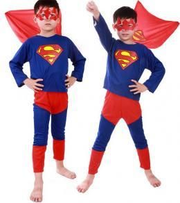 スーパーマン風 コスチューム 子供用★SUPERMAN キッズサイズ コスプレ★KID用ハロウィン衣装★仮装・クリスマス・ハロウィーン・halloween【新品★未使用品】
